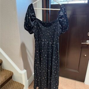 Monki Black Dress with Floral Design